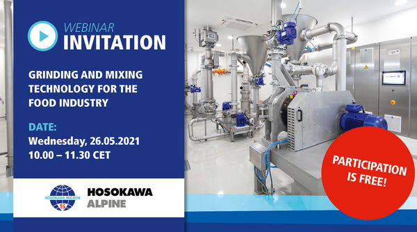 Webinar "Grinding and Mixing Technology for the Food Industry”